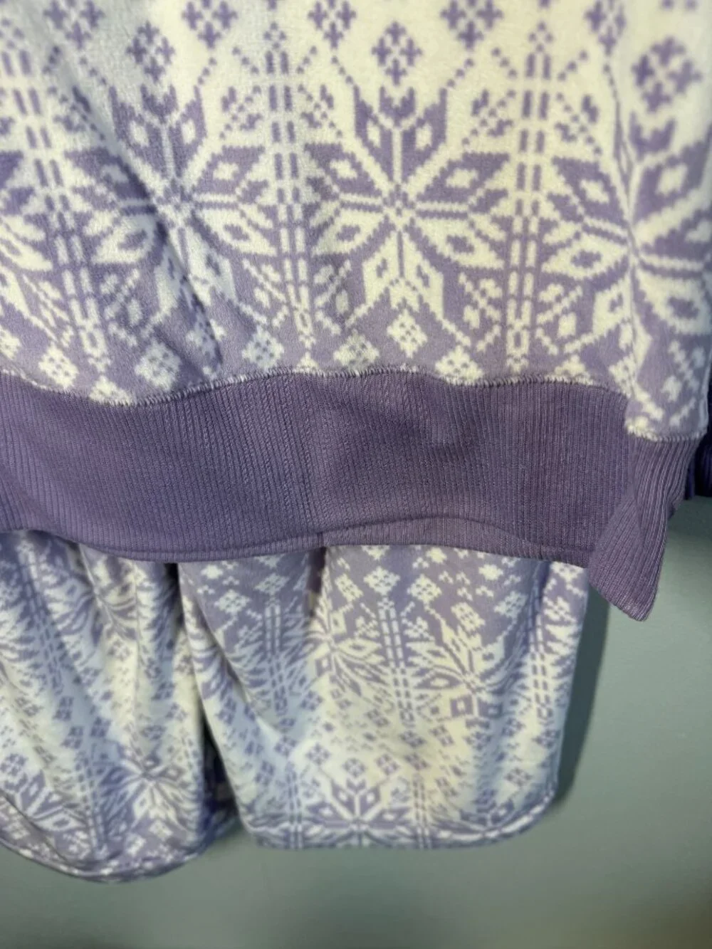 Croft‎ & Barrow Snowflake Fleece Pajama Set Medium Purple/White Soft Cozy Lounge